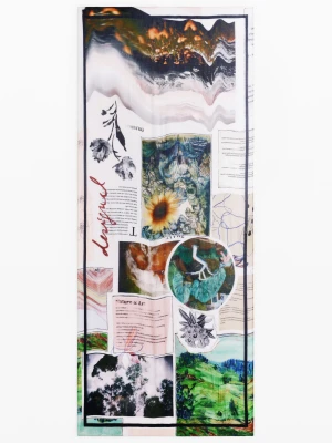 Prostokątny szalik collage Desigual