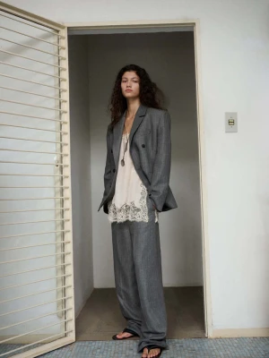 Prosta marynarka garniturowa z mieszanki lnu czarny - Kobieta - - MANGO