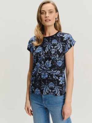 Zdjęcie produktu Prosty top w błękitne kwiaty Greenpoint