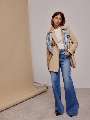 Przecierane jeansy z wysokim stanem TARANKO