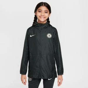 Przeciwdeszczowa kurtka piłkarska z kapturem dla dużych dzieci Chelsea F.C. Academy Pro - Zieleń Nike