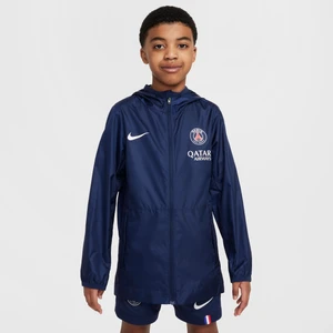 Przeciwdeszczowa kurtka piłkarska z kapturem dla dużych dzieci Nike Paris Saint-Germain Academy Pro - Niebieski