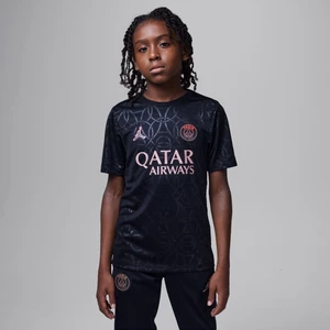 Przedmeczowa koszulka piłkarska dla dużych dzieci Jordan Dri-FIT Paris Saint-Germain Academy Pro (wersja trzecia) - Czerń