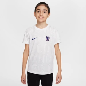 Przedmeczowa koszulka piłkarska dla dużych dzieci Nike Dri-FIT Chelsea F.C. Academy Pro - Biel