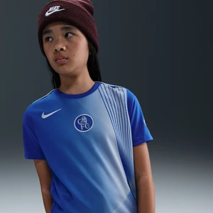 Przedmeczowa koszulka piłkarska dla dużych dzieci Nike Dri-FIT Chelsea F.C. Academy Pro (wersja trzecia) - Niebieski