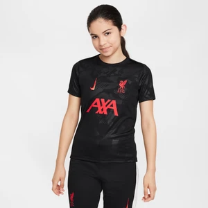 Przedmeczowa koszulka piłkarska dla dużych dzieci Nike Dri-FIT Liverpool F.C. Academy Pro (wersja trzecia) - Czerń