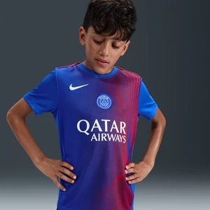 Przedmeczowa koszulka piłkarska dla dużych dzieci Nike Dri-FIT Paris Saint-Germain Academy Pro (wersja trzecia) - Niebieski