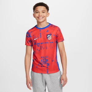 Przedmeczowa koszulka piłkarska z krótkim rękawem dla dużych dzieci Nike Dri-FIT Atlético Madryt Academy Pro - Czerwony