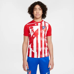 Przedmeczowa koszulka piłkarska z krótkim rękawem dla dużych dzieci Nike Dri-FIT Atlético Madryt Academy Pro (wersja domowa) - Czerwony