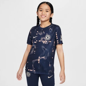 Przedmeczowa koszulka piłkarska z krótkim rękawem dla dużych dzieci Nike Dri-FIT Chelsea F.C. Academy Pro SE - Niebieski