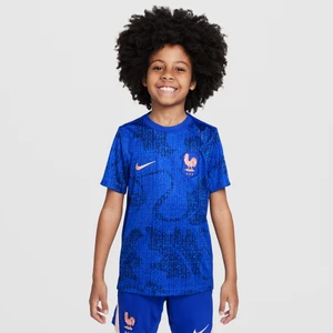 Przedmeczowa koszulka piłkarska z krótkim rękawem dla dużych dzieci Nike Dri-FIT FFF Academy Pro - Niebieski