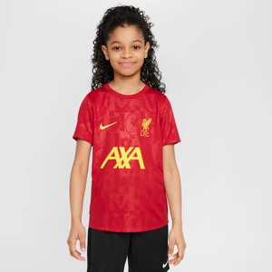 Przedmeczowa koszulka piłkarska z krótkim rękawem dla dużych dzieci Nike Dri-FIT Liverpool F.C. Academy Pro - Czerwony