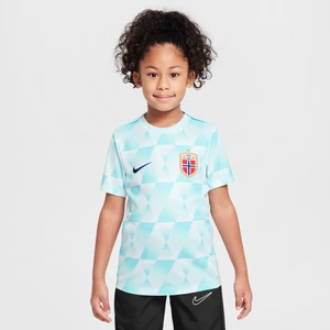 Przedmeczowa koszulka piłkarska z krótkim rękawem dla dużych dzieci Nike Dri-FIT Norwegia Academy Pro - Niebieski