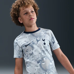 Przedmeczowa koszulka piłkarska z krótkim rękawem dla dużych dzieci Nike Dri-FIT Tottenham Hotspur Academy Pro (wersja domowa) - Biel