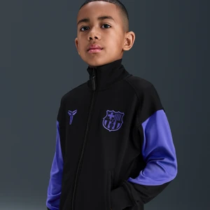 Przedmeczowa kurtka piłkarska dla dużych dzieci Kobe Dri-FIT FC Barcelona Academy Pro (wersja wyjazdowa) - Czerń Nike