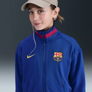 Przedmeczowa kurtka piłkarska dla dużych dzieci Nike Dri-FIT FC Barcelona Academy Pro (wersja domowa) - Niebieski