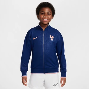 Przedmeczowa kurtka piłkarska dla dużych dzieci Nike Dri-FIT Francja Academy Pro - Niebieski