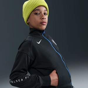 Przedmeczowa kurtka piłkarska dla dużych dzieci Nike Dri-FIT Total 90 Chelsea F.C. Academy Pro (wersja trzecia) - Czerń