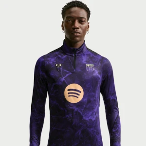 Przedmeczowa męska treningowa koszulka piłkarska z dzianiny Kobe Dri-FIT FC Barcelona Strike (wersja wyjazdowa) - Fiolet Nike