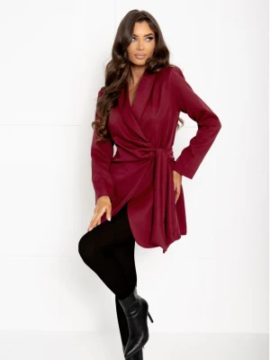 Przekładana marynarka z wiązaniem ETIEN - bordowa  magmac 