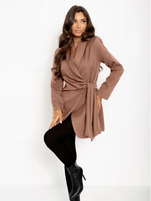 Przekładana marynarka z wiązaniem ETIEN - cappuccino  magmac 