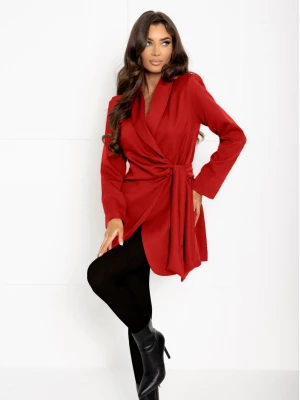 Przekładana marynarka z wiązaniem ETIEN - czerwona  magmac 