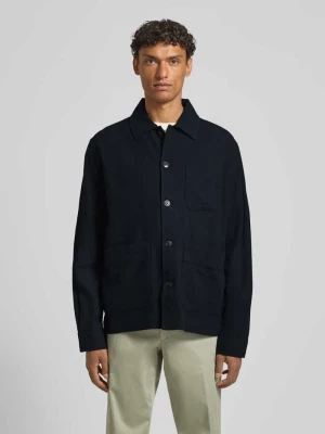 Przeskalowana koszula-kurtka z mieszanki lnu i bawełny model 'OTTO BRODY' Selected Homme