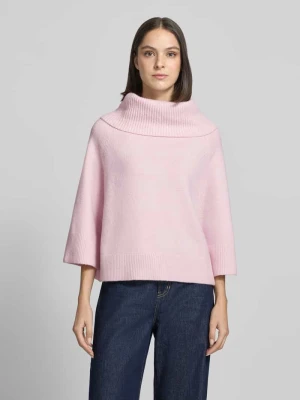 Przeskalowany sweter dzianinowy z dodatkiem wełny comma Różowawy