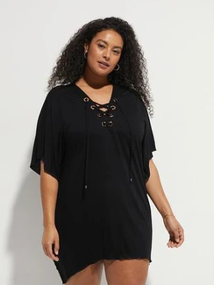 Prześwitująca tunika plażowa z wiskozy bonprix