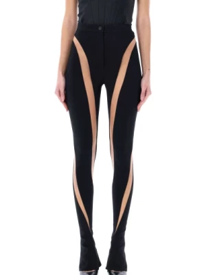 Przeźroczyste Nude Illusion Skinny Spodnie Mugler