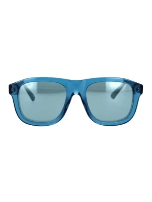 Przezroczysteiebieskie okulary przeciwsłoneczne w stylu pilot z metalową teksturą logo Gucci