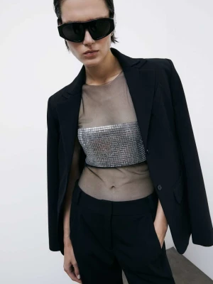 Przezroczysty podkoszulek z kryształkami PATRIZIA PEPE