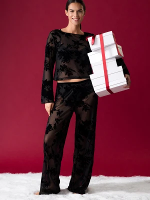 Przezroczysty top z motywem kwiatowym Etam