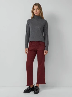 Przycięte dżinsy / slim fit / średni stan / rozszerzana nogawka / otwarty dół s.Oliver