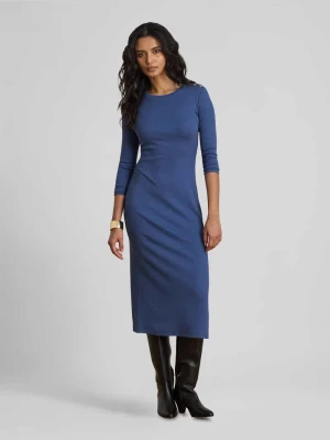 Przylegająca sukienka casualowa z mieszanki bawełny Lauren Ralph Lauren Niebieski