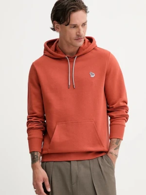 PS Paul Smith bluza bawełniana męska kolor pomarańczowy z kapturem gładka M2R-284SZ-T21116