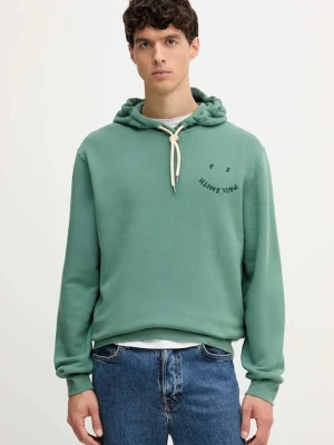 PS Paul Smith bluza bawełniana męska kolor zielony z kapturem z aplikacją M2R-217Z-T22469