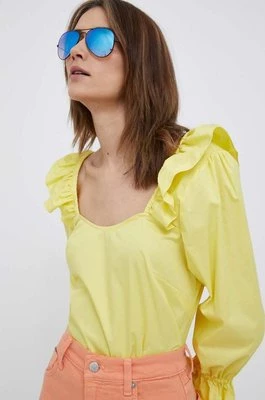 PS Paul Smith bluzka damska kolor żółty gładka