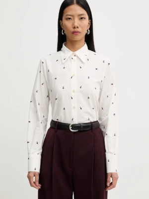 PS Paul Smith koszula bawełniana damska kolor beżowy regular z kołnierzykiem klasycznym W2R-335B-V31397