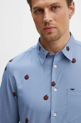 PS Paul Smith koszula bawełniana męska kolor niebieski slim z kołnierzykiem klasycznym M2R.614P.N22109