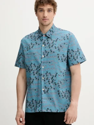 PS Paul Smith koszula bawełniana męska kolor turkusowy regular M2R.695U.P22315