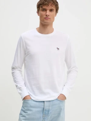 PS Paul Smith longsleeve bawełniany kolor biały gładki M2R.828R.KZEBRA