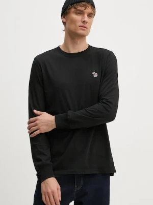 PS Paul Smith longsleeve bawełniany kolor czarny gładki M2R.828R.KZEBRA