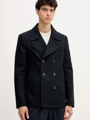 PS Paul Smith płaszcz z dodatkiem wełny kolor granatowy M2R-597T-T21059