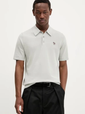PS Paul Smith polo bawełniane męski kolor szary gładki M2R-485ZZ-T21858