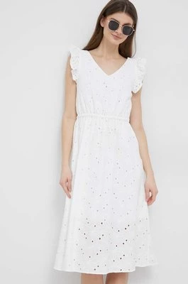 PS Paul Smith sukienka bawełniana kolor biały mini rozkloszowana