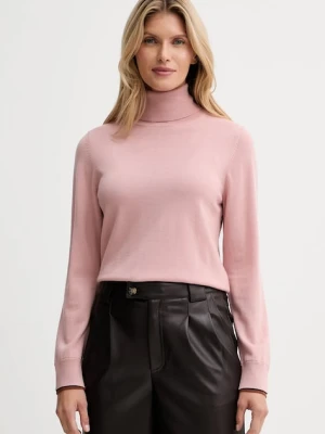 PS Paul Smith sweter wełniany damski kolor różowy lekki z golfem W2R-596N-T31366