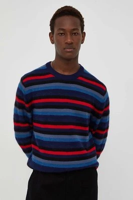 PS Paul Smith sweter wełniany męski kolor granatowy