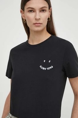 PS Paul Smith t-shirt bawełniany damski kolor czarny