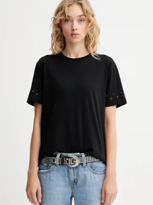 PS Paul Smith t-shirt bawełniany damski kolor czarny W2R-232V-TP5443